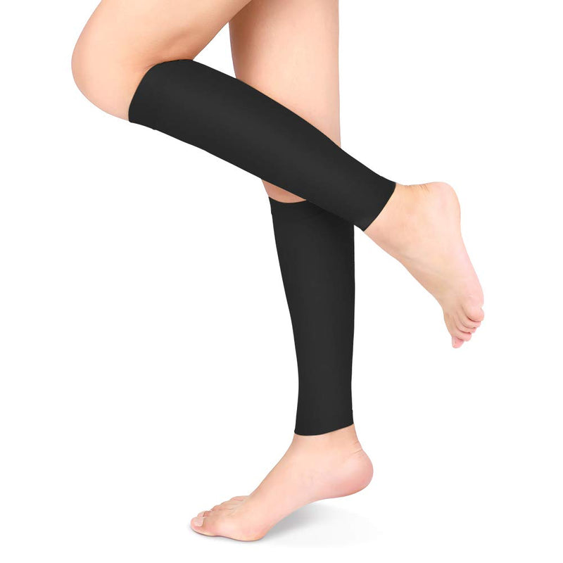 Yosoo Health Gear Graduated Calf Compression Sleeves, Medical Footless Compression Socks Men Women Shin Splints Leg Brace 20-30mmHg with Graduated Pressure for Swelling Varicose Veins Calf (Black-XL) - BeesActive Australia
