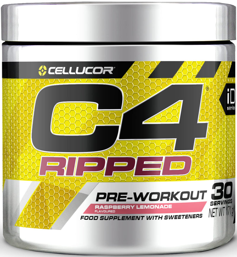 C4 Ripped Pre Workout Powder Raspberry Lemonade | Preworkout Energy Drink Supplement | 150mg Caffeine + Beta Alanine + Green Coffee Bean Extract for Men and Women | 30 Servings 165 g (Pack of 1) - BeesActive Australia