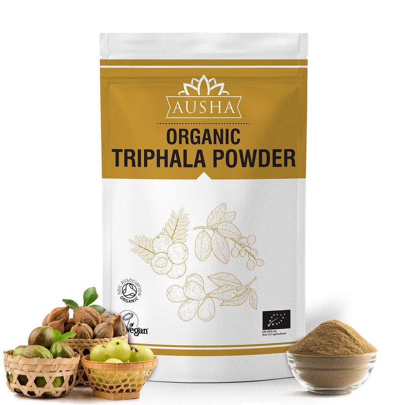 Ausha Organic Triphala Powder 100g - Constipation Relief | Cleanse, Vitamin C, Digestion l Certified Organic by Soil Association - BeesActive Australia