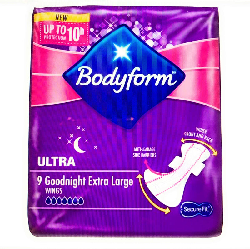 Bodyform Ultra Goodnight Extra Large Sanitary Towels with Wings 27 Pads 3 X 9 9 Count (Pack of 3) - BeesActive Australia