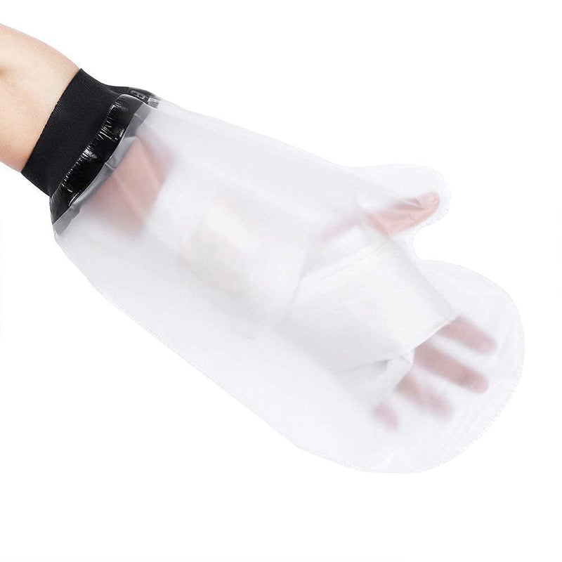 HKF HO KI HO Adult Waterproof Cast Cover Protector Hand for Shower,Plaster Bandage Protector Watertight for Broken Hand,Wrist,Reusable Keeps Hand Dry Fits Unisex Adult.Upper Circ OD/ID(5.5/1.8in) 38cm Black Hand - BeesActive Australia