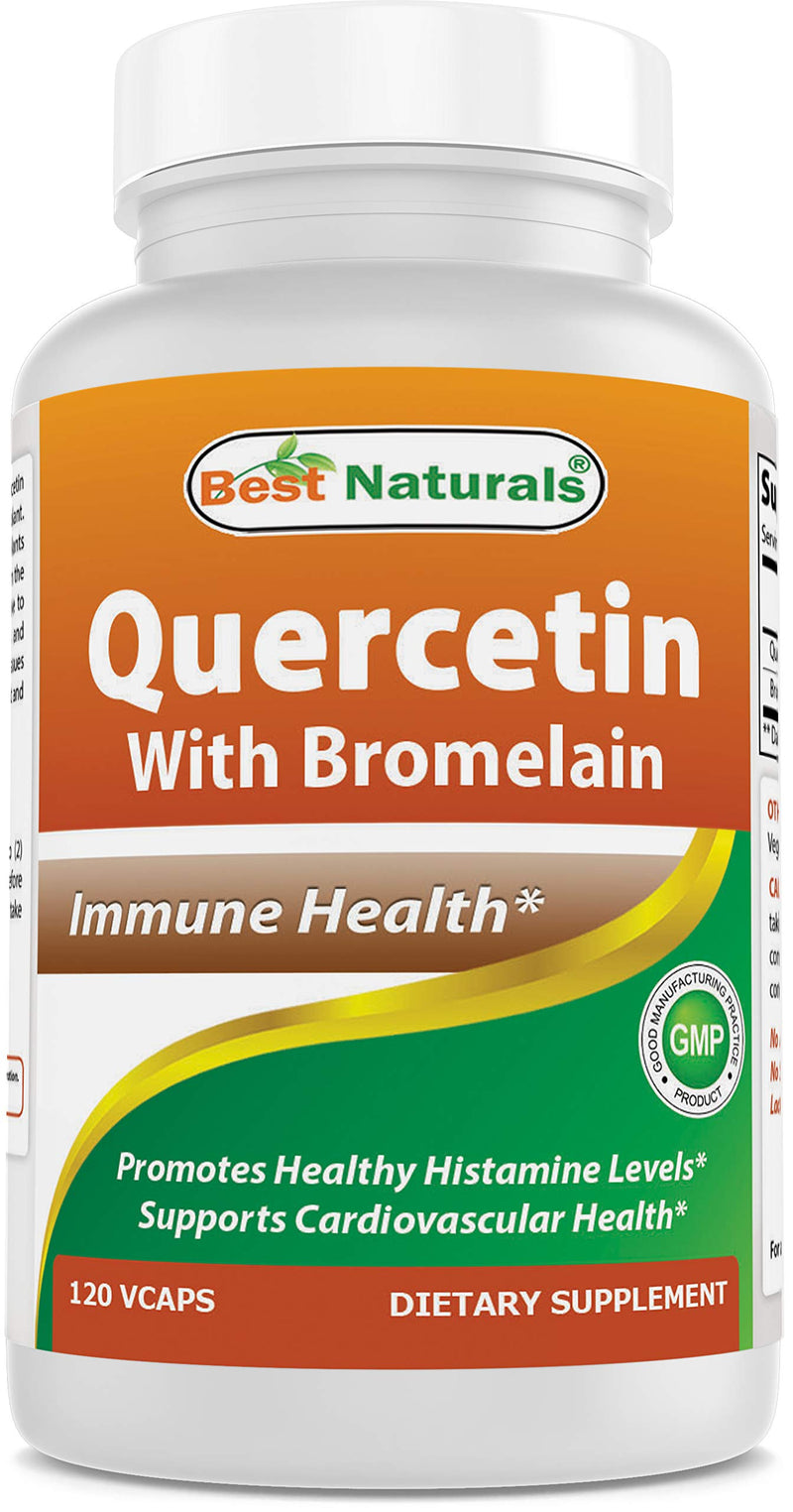 Best Naturals Quercetin with Bromelain Veggie Capsule - 800mg of Quercetin & 165 mg of Bromelain (2400 GDU/g), 120 Count 120 Count (Pack of 1) - BeesActive Australia