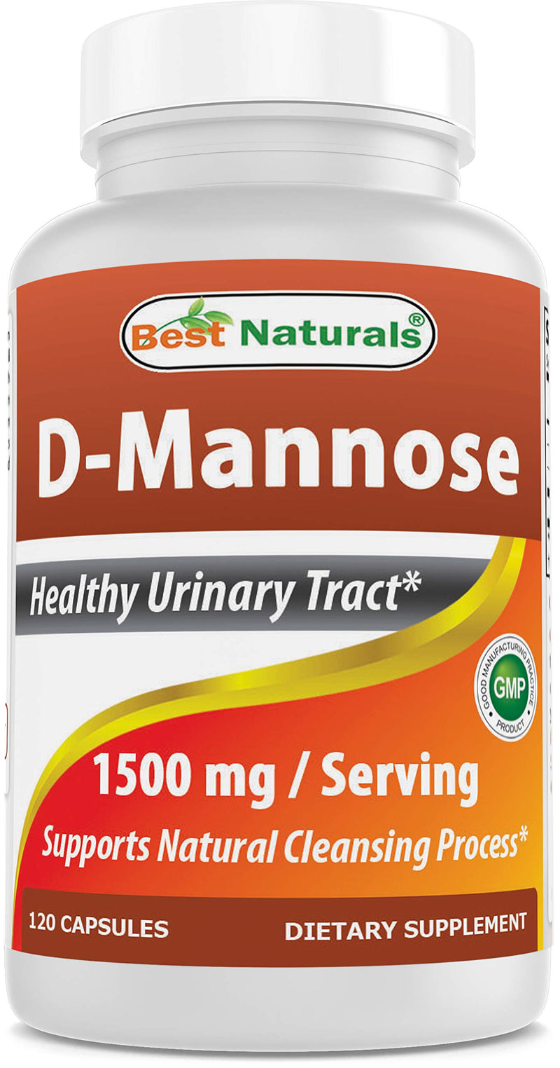 Best Naturals D-Mannose Capsules - Urinary Tract Cleanse Supplement 1500mg/Serving - 120 Count (120 Count (Pack of 1)) 120 Count (Pack of 1) - BeesActive Australia