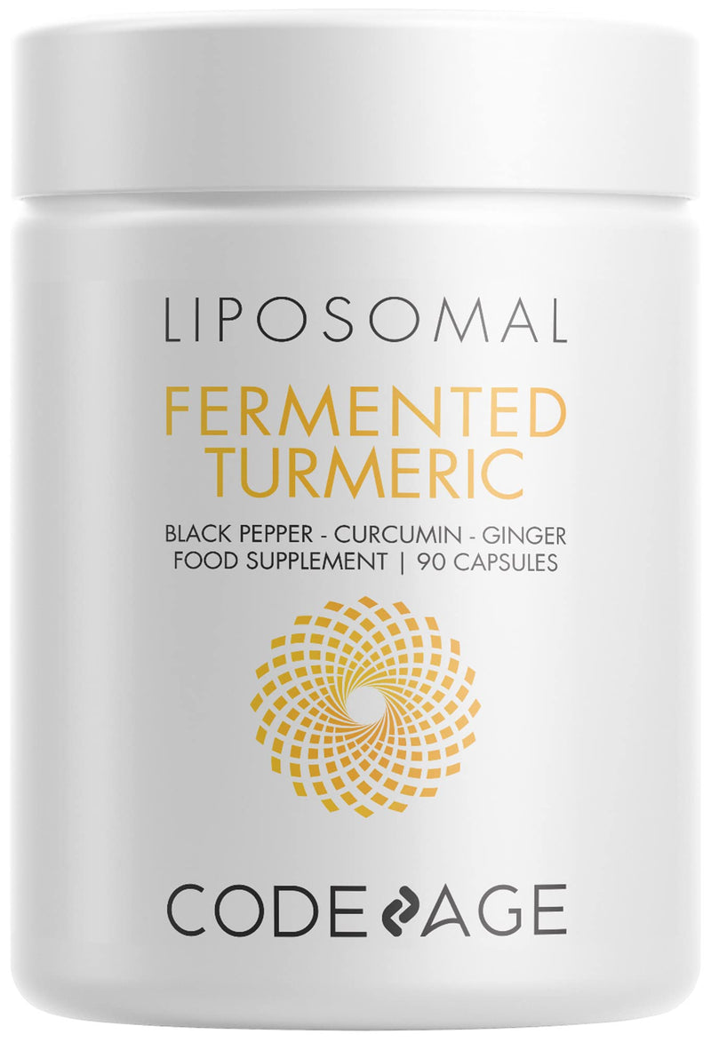 Codeage Fermented Turmeric with Essential Oils + Digestive Bitters + Adaptogenic Herbs for Improved Absorption, Joint Support, Stress Relief Supplement, Turmeric Curcumin, 90 Capsules - BeesActive Australia