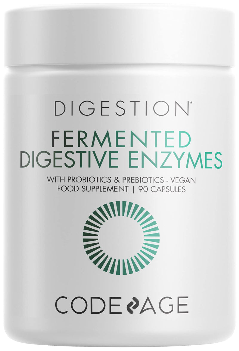 Codeage Fermented Digestive Enzymes Supplement - Probiotics, Prebiotics, Vitamins - Stomach & Food Enzyme - Amylase, Lipase, Lactase - Plant Based, Vegan, Non-GMO - 3 Months Supply - 90 Capsules - BeesActive Australia