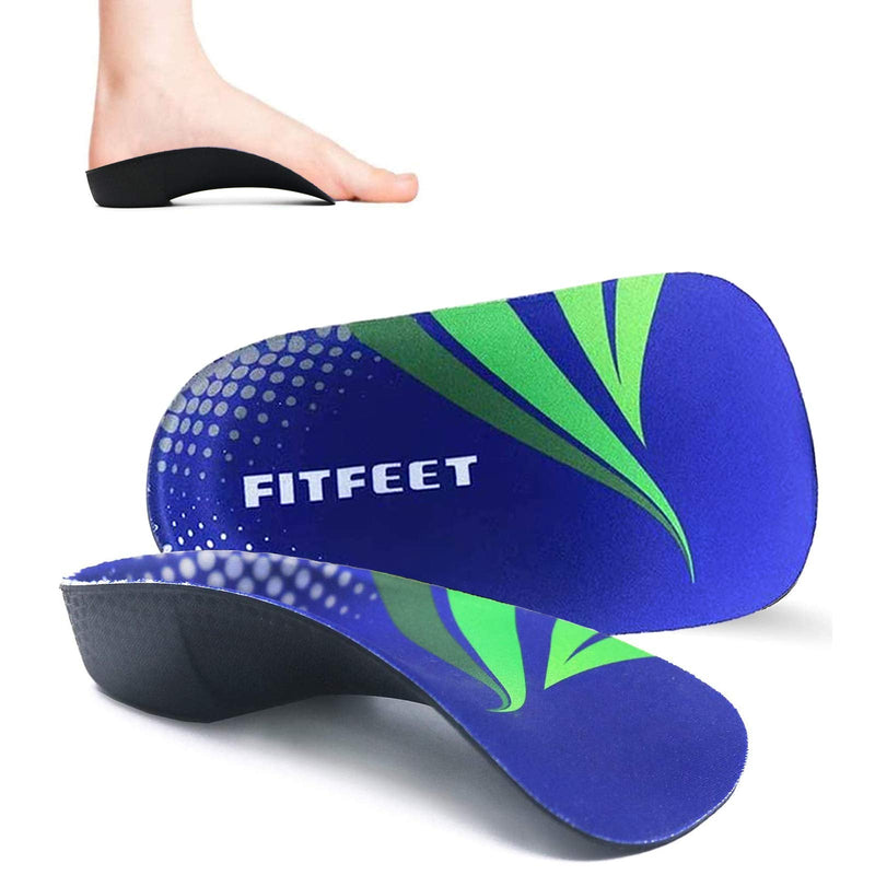 RooRuns Orthotic Insoles, 3/4 High Arch Support Shoe Inserts Insoles for Flat Feet, Plantar Fasciitis, Foot Arch, Feet Fatigue - Heel Cushion for Men, Woman, Medium (6-9.5 UK), Deep Blue Medium (6-9.5 UK) - BeesActive Australia