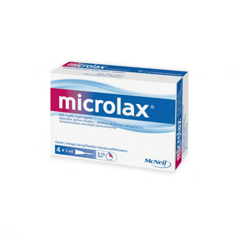 Microlax Enema 5mlx4 - Fast Treatment of Constipation Or Conditions Requiring Relief of Emptying - BeesActive Australia