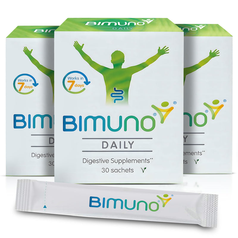 Bimuno Original - Daily Prebiotic Food Supplements. Gut Health Support for Men, Women, Kids & Bifidobacterium Culture. High in Fibre. Taste Free, Vegetarian, Gluten Free | 3 Pack (90 Sticks) - BeesActive Australia