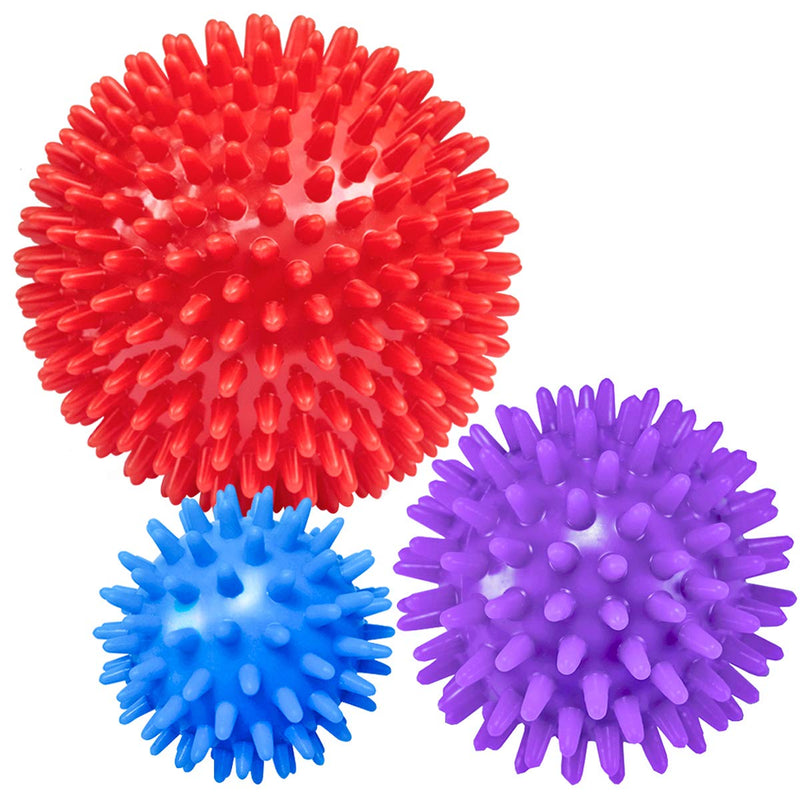 Beenax Spiky Massage Balls (Set of 3) - Perfect for Plantar Fasciitis, Trigger Point, Deep Tissue, Myofascial Release, Reflexology - Designed to Relieve Stress and Relax Tight Muscles - 6cm, 8cm, 10cm - BeesActive Australia