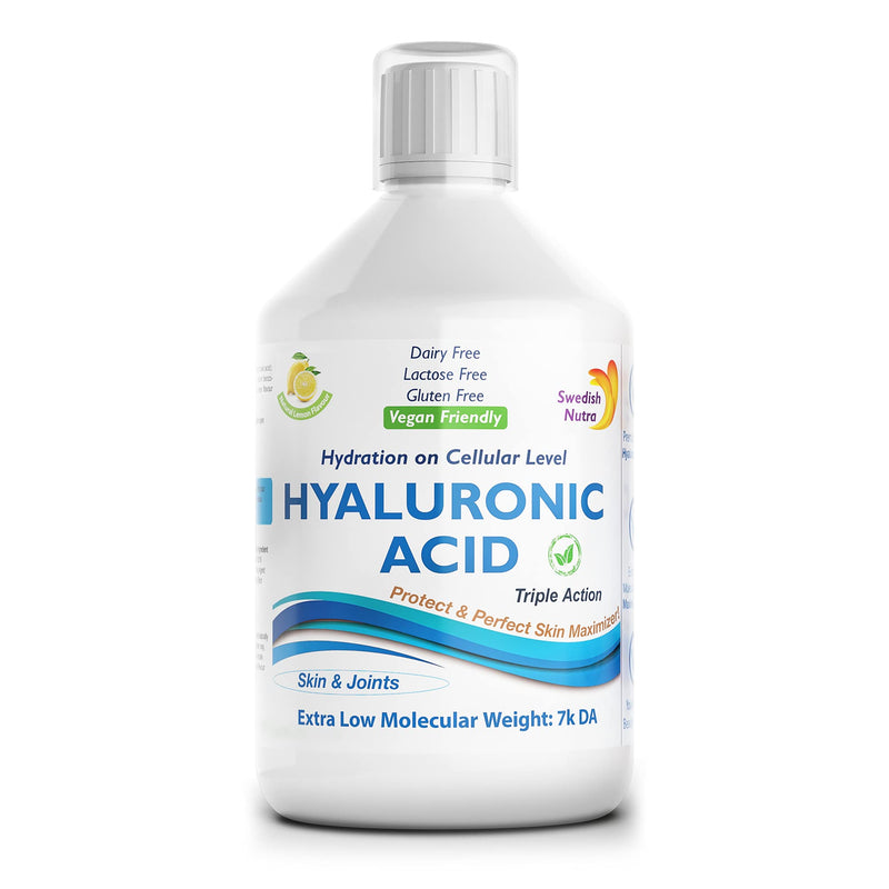 Swedish Nutra Hyaluronic Acid - Pack of 500ml, 20 Day Supply | Sugar Free Lemon Flavour | Bringing Hydration & Moisture on a Cellular Level | 100% Natural Flavour | High Absorption Rate - BeesActive Australia