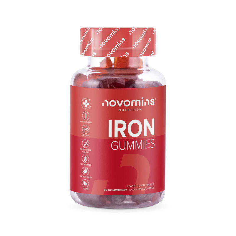 Iron Gummies � Vitamin C - High Strength Iron Supplement for Women and Men � Vegan � 1 Month Supply � Chewable Iron Gummies - Immunity & Energy Supplements for Adults - Made by Novomins - BeesActive Australia