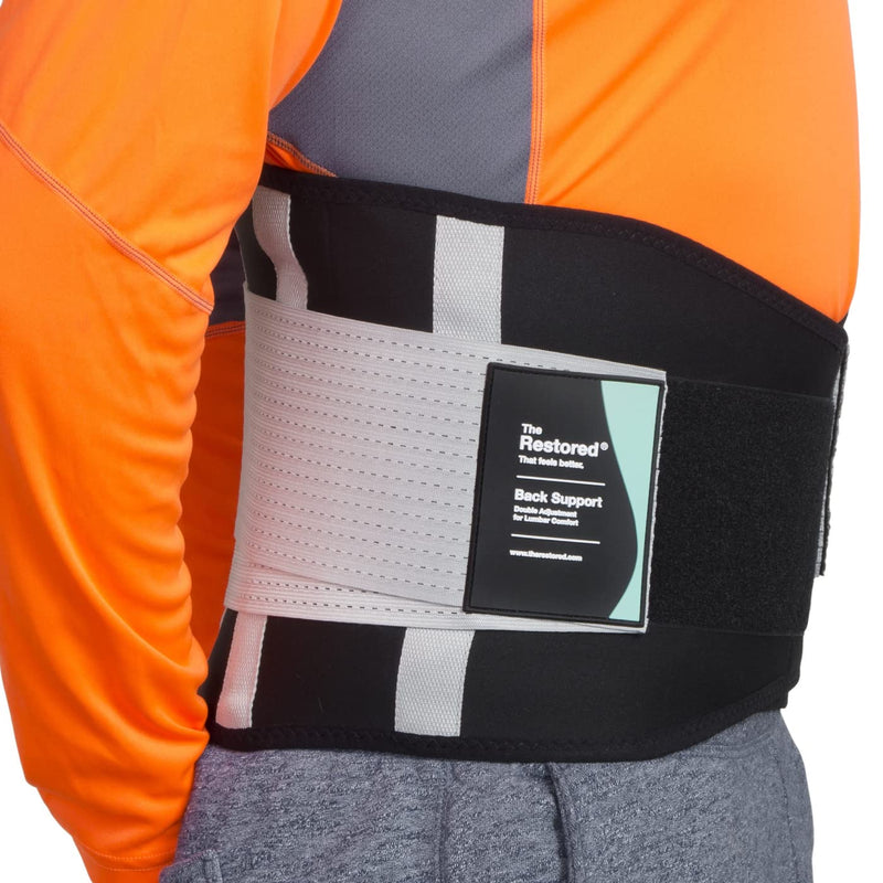 The Restored Lumbar Relief Brace, Back Support Belt for Men with Lower Back Support - Ultimate Sciatica Pain Relief, Certified Back Brace, Essential Back Pain Relief, Effective Back Support, Large L - Waist 32 to 40 Inches / Size 14 to 18 - BeesActive Australia