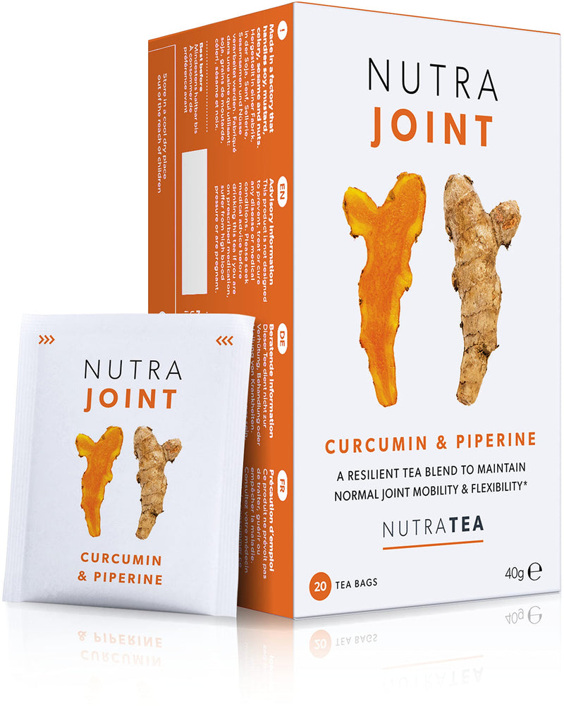 NUTRAJOINT - Joint Care Tea | Joint Pain Tea - Helps Improve Joint Mobility & Flexibility- Includes Turmeric, Green Tea & Black Pepper - 20 Enveloped Tea Bags - by Nutra Tea - Herbal Tea 20 Count (Pack of 1) - BeesActive Australia