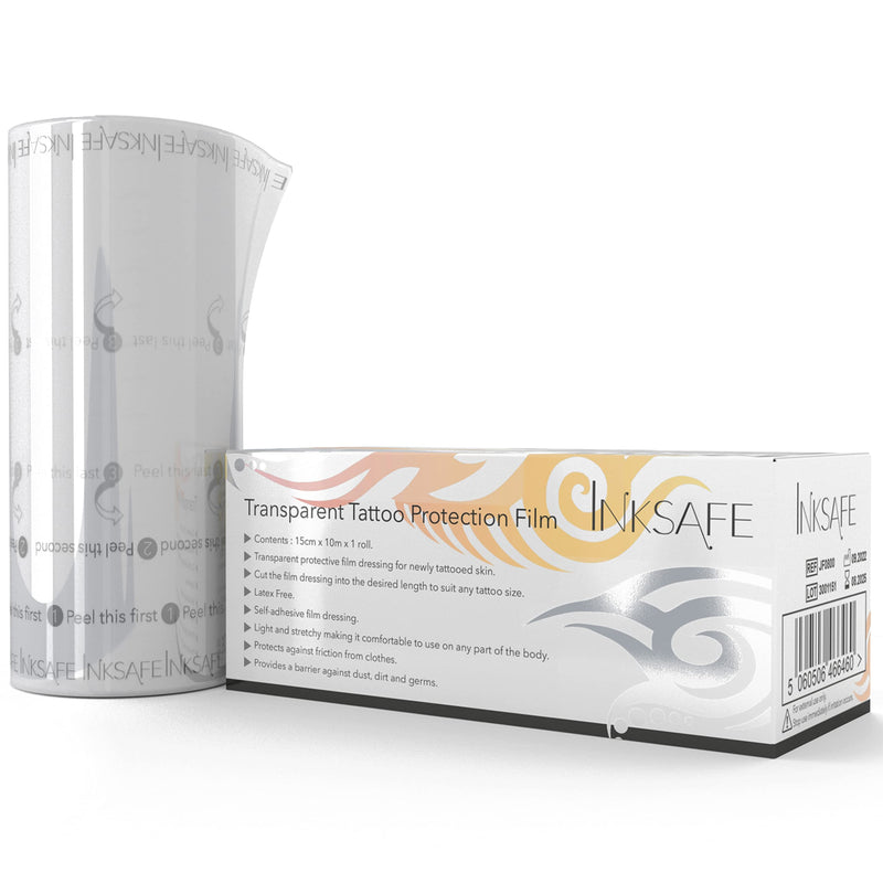Inksafe Transparent Tattoo Protection Film 15cm x 10m x 1 Roll – Adhesive Aftercare Fixation Bandage for Fresh Tattoos - BeesActive Australia