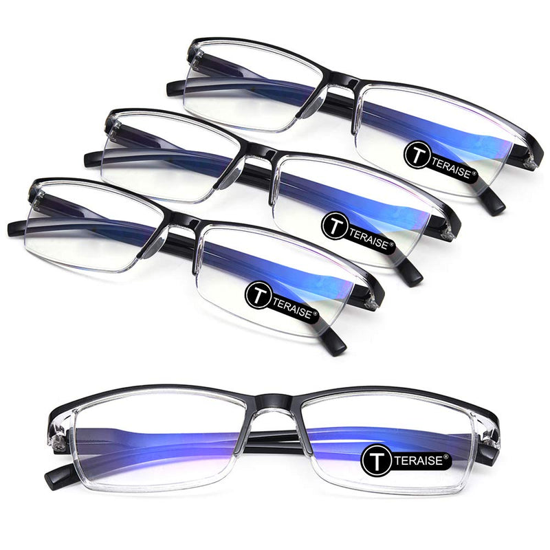 TERAISE Value Anti-Blue Light Reading Glasses,Lightweight Comfortable Reader Glasses for Men and Women,Sturdy Computer Reading Glasses Blue Light Blocking Included Eyeglasses Case 4pack-black 2.5 x - BeesActive Australia