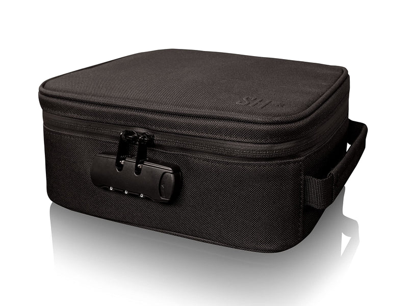 STASHIC LARGE Smell Proof Stash Bag - Lockable Case - Rolling Box - Activated Carbon Lining - Premium Discreet Safe Storage - 2023 Version with Roll Tray & Premium YKK Zips/Anti-Snag - SH* Black on Black - BeesActive Australia