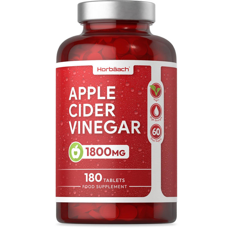 Apple Cider Vinegar Tablets 1800mg | High Strength ACV | 180 Tablets (Not Capsules) | by Horbaach - BeesActive Australia