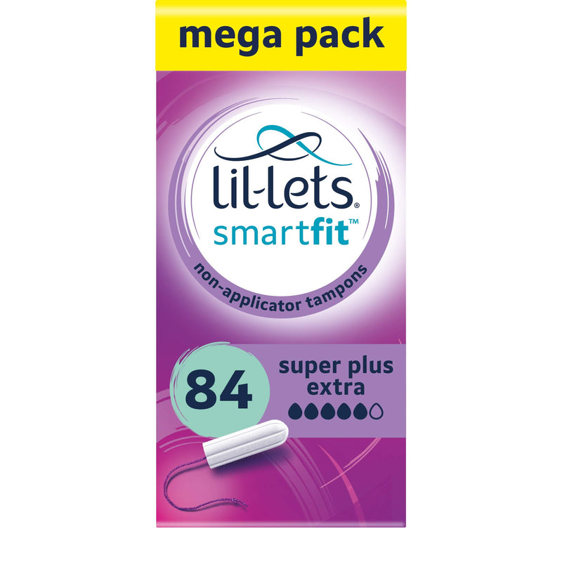 Lil-Lets Non-Applicator Super Plus Extra Tampons X 84 | 6 Packs of 14 | Very Heavy Flow Single - BeesActive Australia