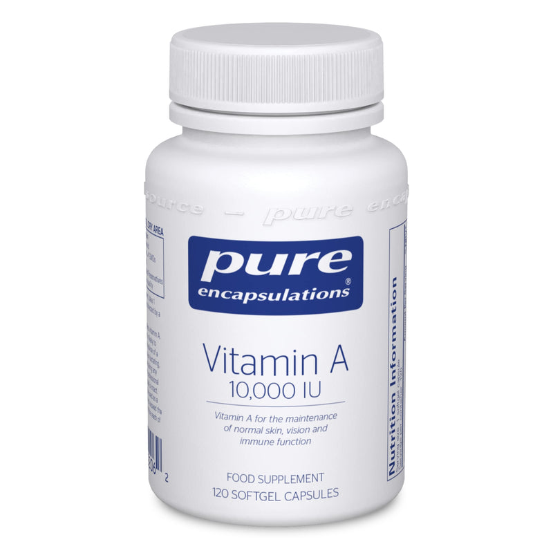 Pure Encapsulations - Vitamin A 10,000 IU - Cod Liver Oil - Supports The Maintenance of Normal Skin, Vision and Immune Function - 120 Softgel Capsules - BeesActive Australia