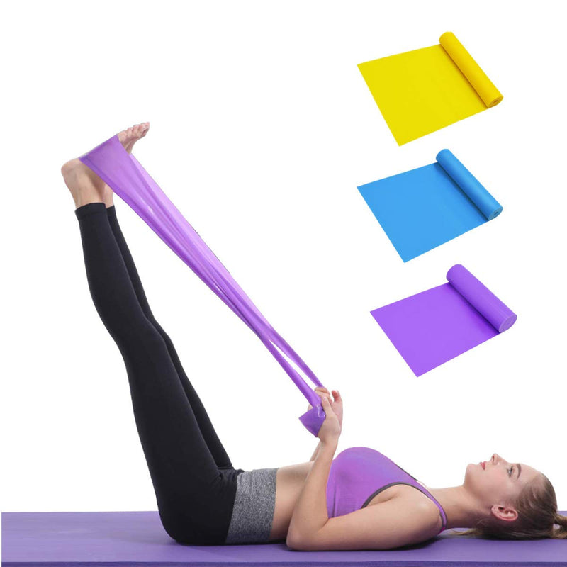 TAIYUNWEI Resistance Bands Set, [Set of 3] 1.5M/4.9ft Skin-Friendly Exercise Yoga Bands with 3 Resistance Levels,Workout Resistance Bands for Women/Men,Ideal for Strength Training,Yoga,Pilates,Fitness - BeesActive Australia