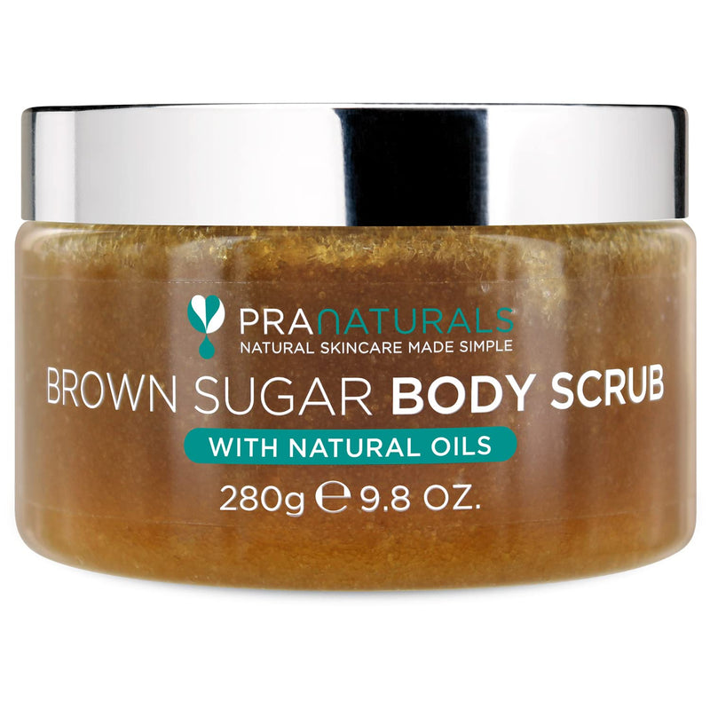 PraNaturals Brown Sugar Body Scrub - Natural Exfoliating Body Scrub - Gently Removes Dead, Dry Skin Cells - 280g - BeesActive Australia
