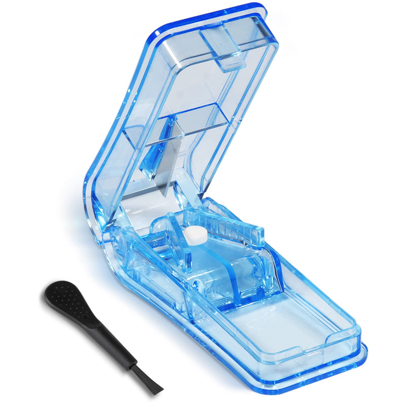 Pill Cutter, Opret Pill Splitter with Blade for Small Pills Large Pills Cut in Half Quarter for Tablet Vitamin Medicine Blue - BeesActive Australia