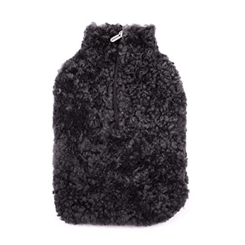 Shepherd of Sweden | Kerri Genuine Sheepskin Luxurious Hot Water Bottle Cover | Large W:22cm x H:34cm (Carbon) Carbon - BeesActive Australia