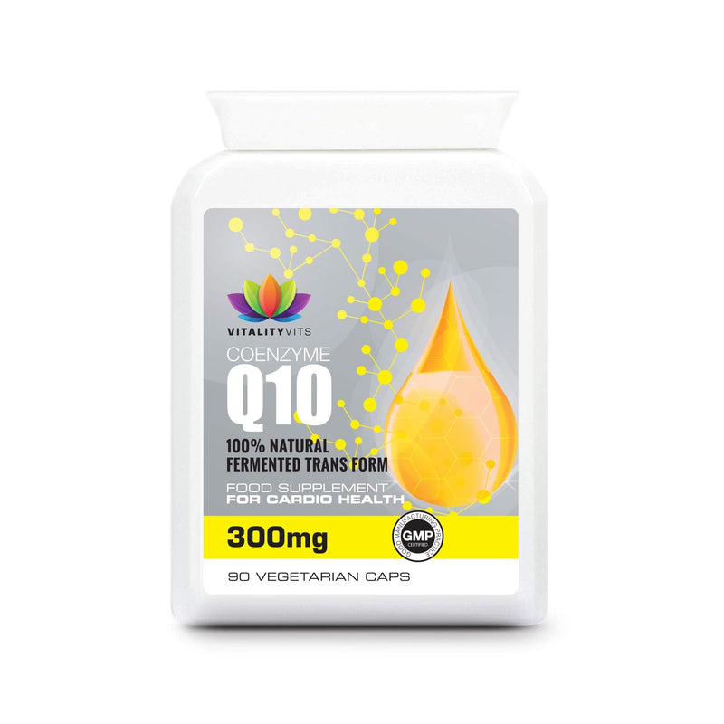 Co Enzyme CoQ10 90 Capsules 300mg - High Strength Trans Form - UK Made - GMP Quality (90s) 90 Count (Pack of 1) - BeesActive Australia
