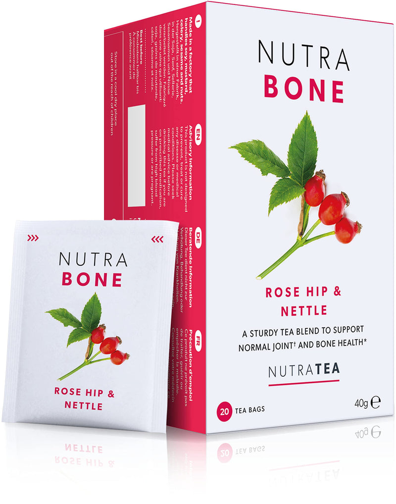 NUTRABONE - Bone Health Tea | Bone Strength Tea - Maintains Bone Density & Joint Care - Includes Ginkgo Biloba, Rosehip & Devil's Claw - 60 Enveloped Tea Bags - by Nutra Tea - Herbal Tea - (3 Pack) 20 Count (Pack of 3) - BeesActive Australia