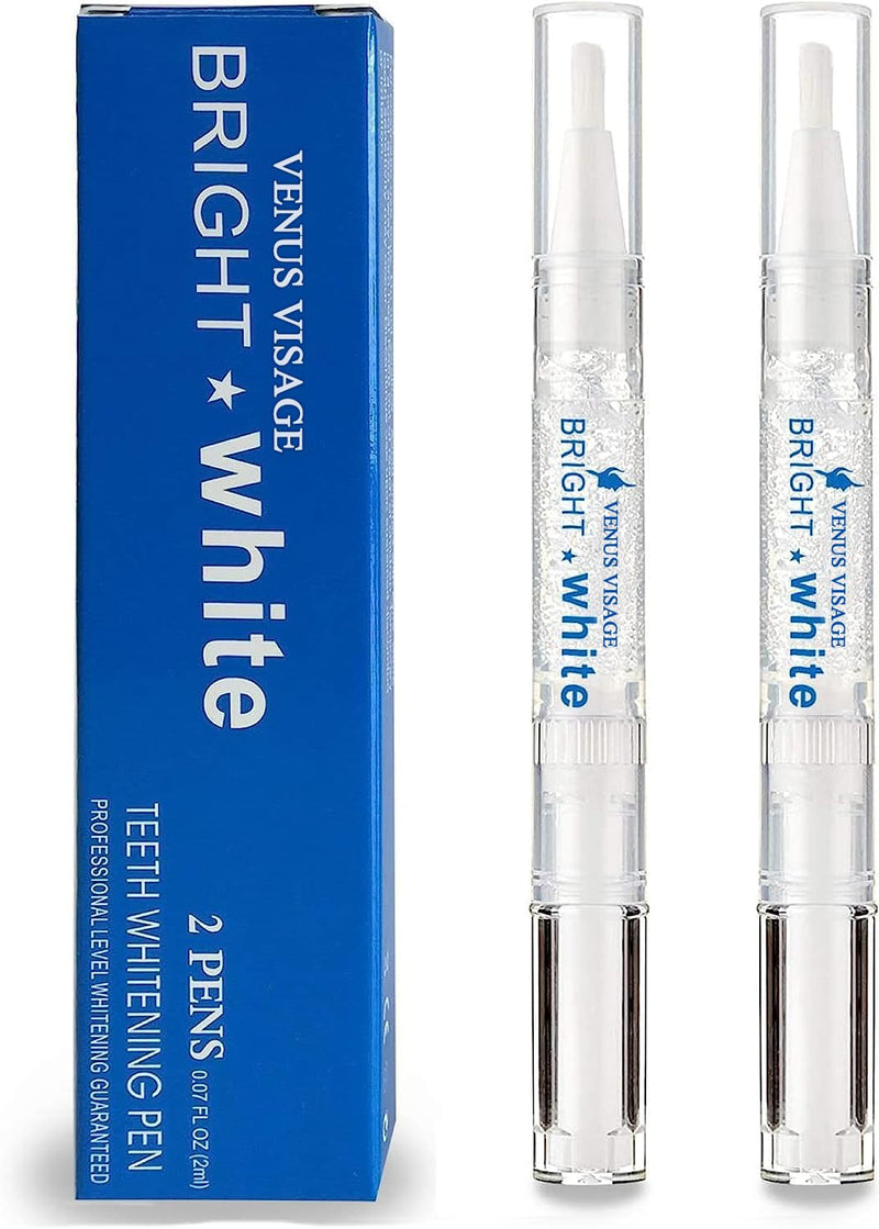 Venus Visage Award Winning Teeth Whitening Pen (2 Pens), 20+ Uses - Dentist Approved Teeth whitening Gel Professionally formulated - Best Teeth whitening kit Teeth Whitener - Low Sensitivity (Mint) 2 ml (Pack of 2) - BeesActive Australia