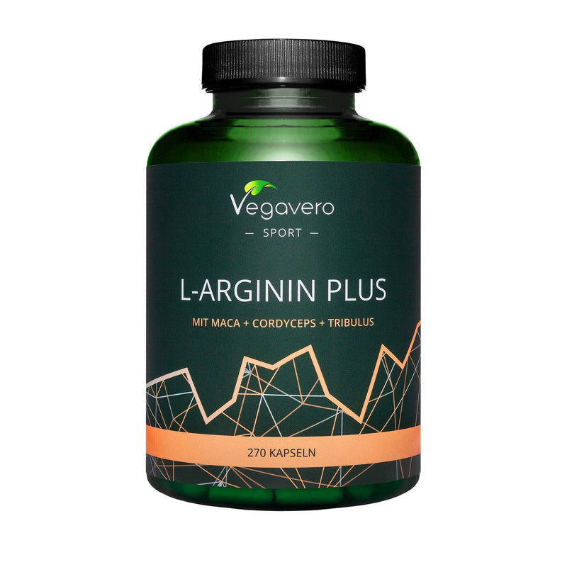 L-Arginine Complex Vegavero® | with Maca, Tribulus Terrestris, Zinc, Cordyceps & Vitamin C | 270 Vegan Capsules | NO Additives, Gelatine or Bulking Agents - BeesActive Australia