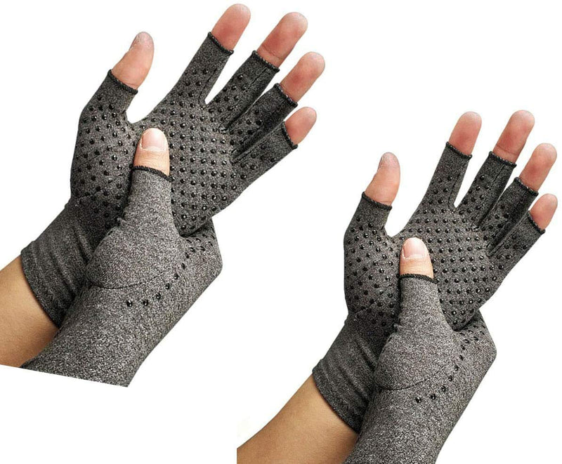 RZJZGZ 2 Pairs Fingerless Anti-Arthritis Gloves for Women & Men, Providing Warmth and Compression to Help Increase Circulation Hand Pain Relief and Promoting Healing, Carpal Tunnel Gloves (L) L (Pack of 4) - BeesActive Australia
