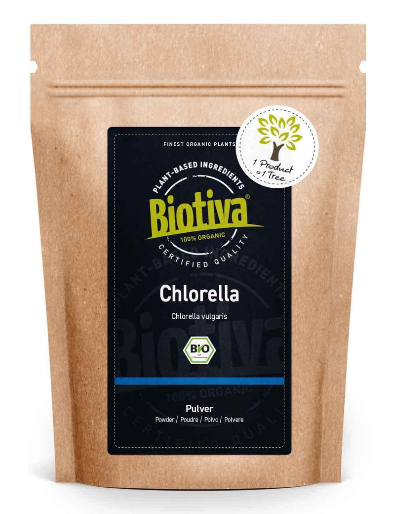 Biotiva Chlorella Powder Organic 500g - Chlorella Vulgaris - Algae - Packed and Controlled in Germany (DE-ECO-005) - BeesActive Australia