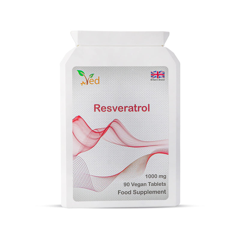 Ved Anti-Aging, Heart Health, Immunity Support | Antioxidant Supplement | Resveratrol Tablets | 1000 mg x 90 Tablets - BeesActive Australia