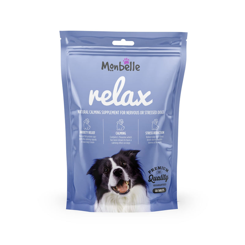 Relax Dog Calming Tablets, Natural Anxiety Relief Supplement for Stressed or Nervous Dogs, Supports Healthy Brain Function & Hormone Balance, Vet-Trusted, UK-Made, 120 Tablets