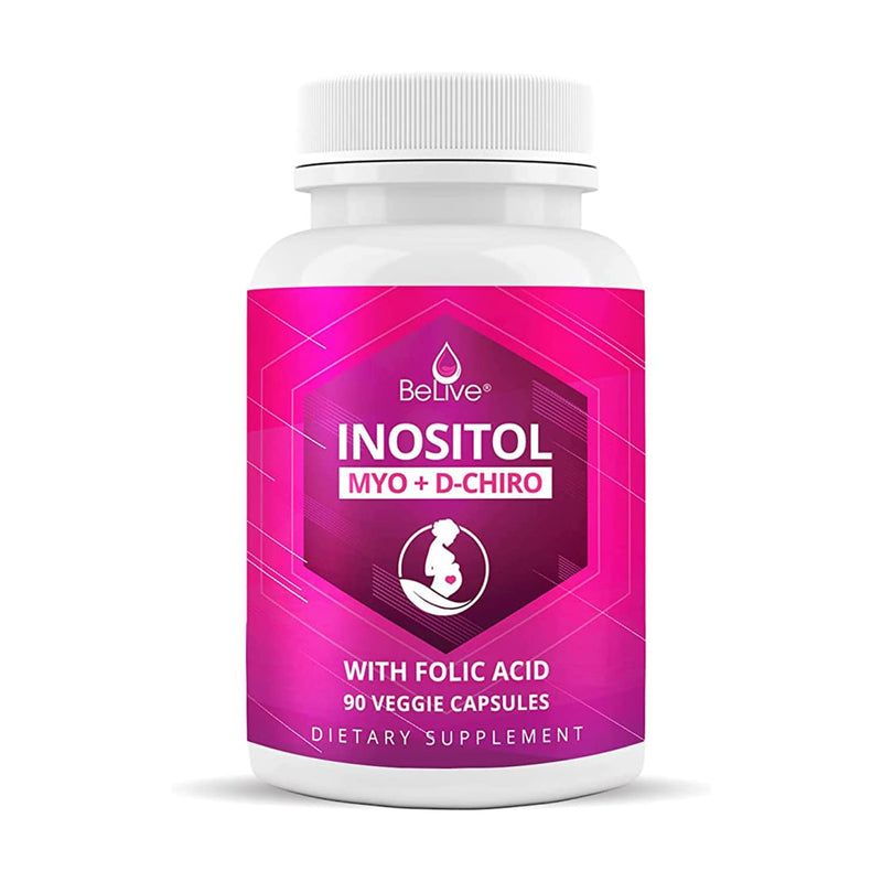 Myo-Inositol & D-Chiro Inositol Capsules with Folic Acid for PCOS | Prenatal Fertility Supplements for Women | Vitamin B8 | Improves Hormonal Balance & Supports Ovarian Function | 40 to 1 (90 Count) - BeesActive Australia