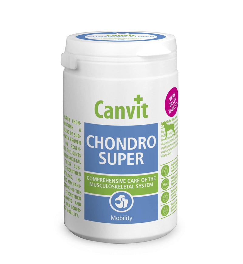 Canvit Chondro Super Glucosamine Hip And Joint Regeneration Supplement For Stiff Young Or Older Large Dogs in Pain With Hip Dysplasia, Arthritis, For Dogs Over 20 Kg (Chondro Super, 76 Tablets)