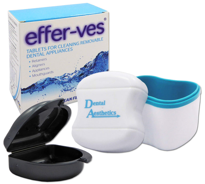 Effer-VES, Cleaning Bath & Retainer Case ~ Box of 32 Cleaning Tablets (Grey Case) Grey Case - BeesActive Australia