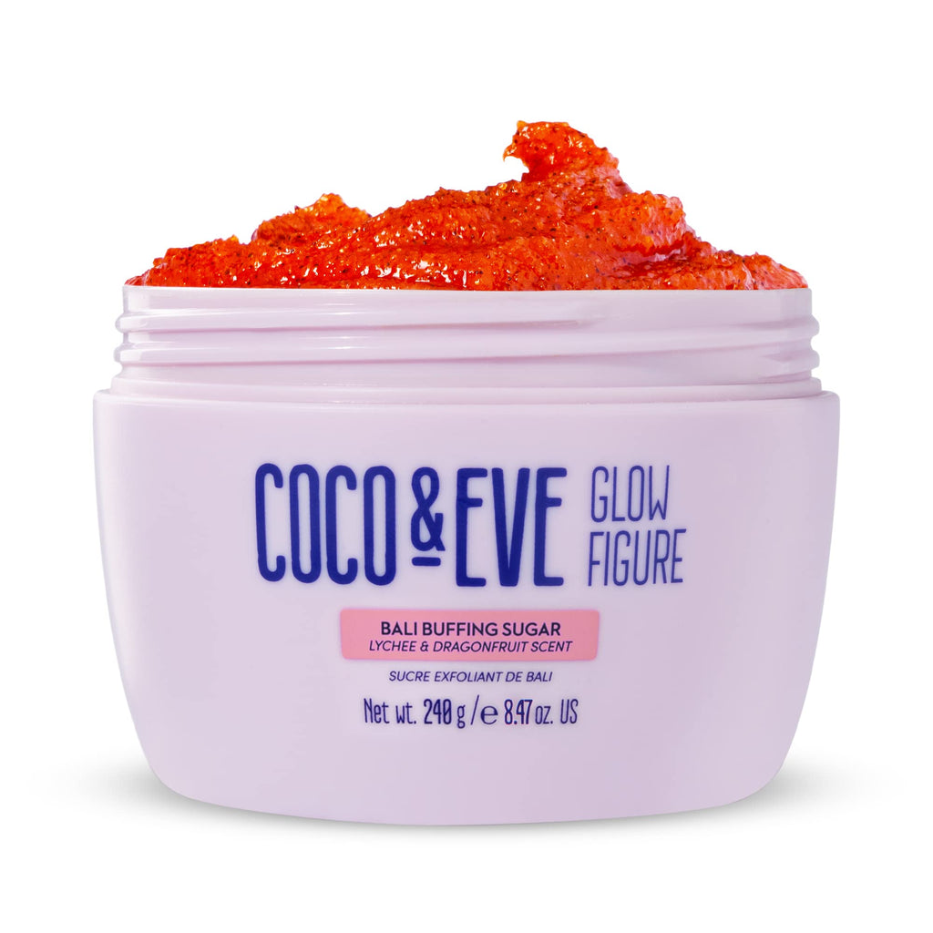 Coco & Eve Glow Figure Bali Buffing Sugar - Exfoliating Body Scrub for Women | Coconut Sugar Scrub (240g) - BeesActive Australia