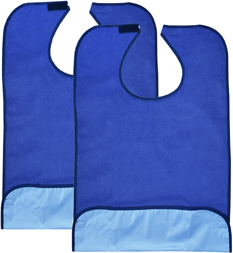 2 Pack Adult Bibs - Reusable and Washable Cotton Terry Cloth Aprons for Elderly, Seniors and Disabled - BeesActive Australia