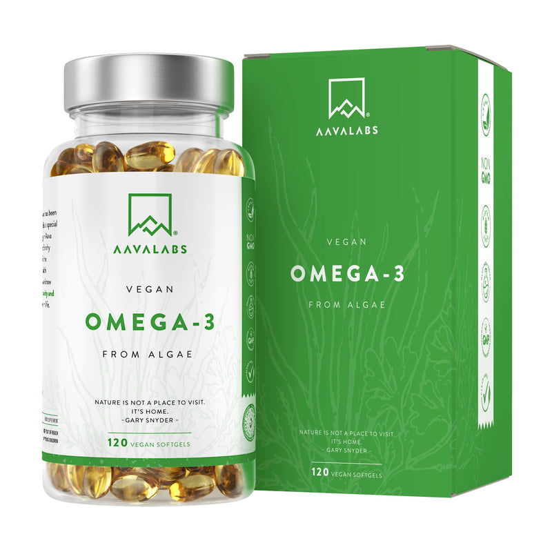 Premium Vegan Omega 3 High Strength [ 1100 mg ] - 600 mg DHA and 300 mg EPA per Daily dose of 4 Vegan Omega 3 Capsules- 120 Omega 3 Vegan - with Vitamin E - from Sustainable Plant-Based Algae Oil - BeesActive Australia