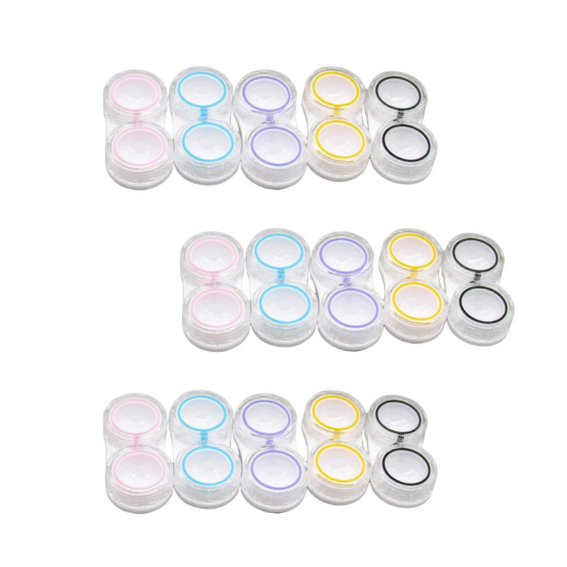 Exceart 15pcs Clear Cute Contact Lens Case Leak-Proof Durable Portable Storage Case Dual Box Container Holder for Contact Lense - BeesActive Australia