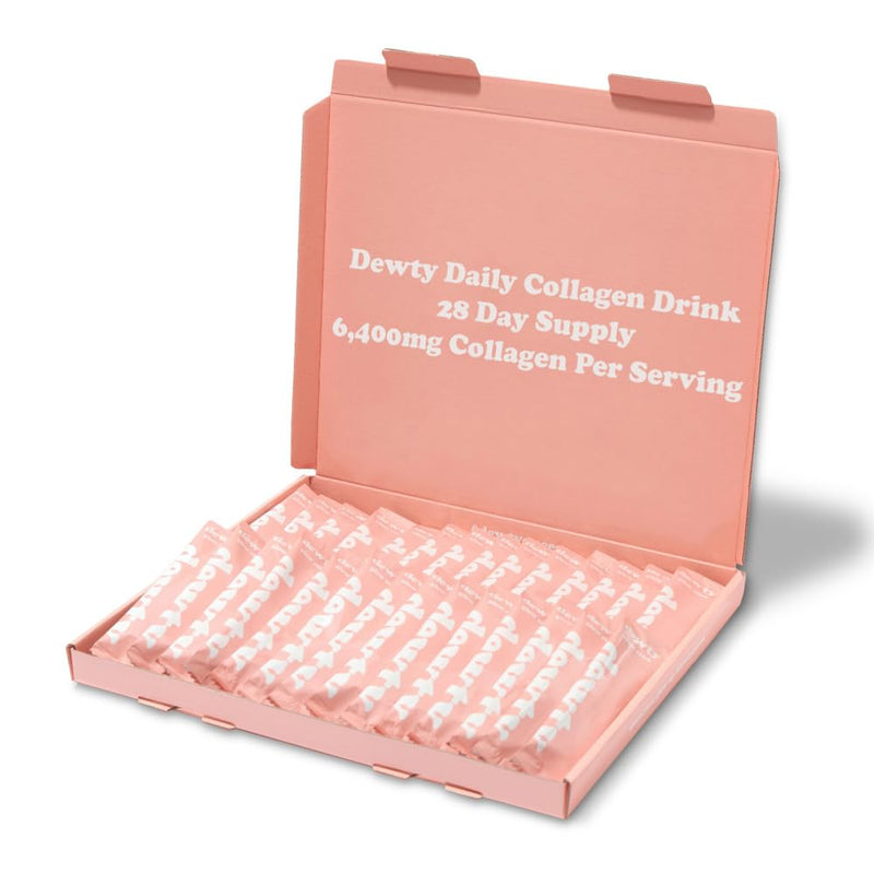 Dewty Daily Collagen Drink - Peach Flavour Collagen Powder Drink - Premium Hydrolysed Collagen Sachets - Formulated with Hyaluronic Acid, Biotin & Retinol, Great for Skin, Hair & Nails (28-Day) 28 Count (Pack of 1) - BeesActive Australia