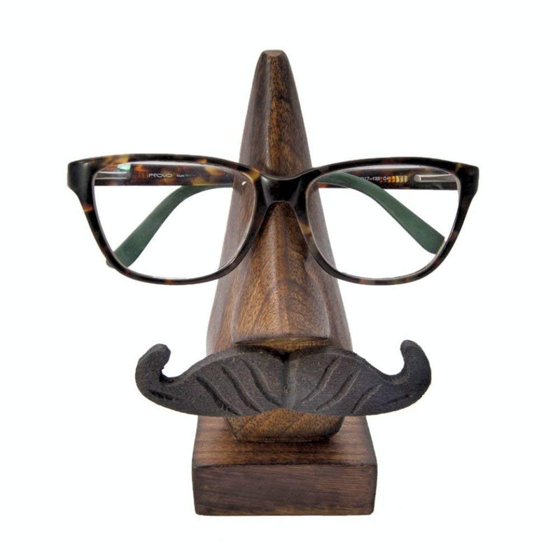Indus Lifespace Wooden Handmade Whisker Shape Reading Spectacle Holder Stand Unusual Gift for Men and Women - BeesActive Australia