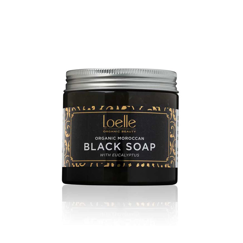 Loelle - 100% Organic Moroccan Black Soap - Made with Natural Ingredients - Black Hammam Exfoliating Body Scrub - Exfoliating Shower Gel (200g) - BeesActive Australia