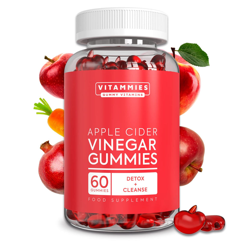 Apple Cider Vinegar Gummies | Raw, Unfiltered ACV with “The Mother”, Vitamin B9, Vitamin B12 | Gluten-Free, Non-GMO, Vegan, 60 Count | Gummy Alternative to Apple Cider Vinegar Capsules - BeesActive Australia