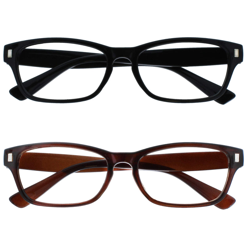 The Reading Glasses Company Black Brown Readers Value 2 Pack Mens Womens RR77-12 +3.00 +3.00 Magnification Black & Brown - BeesActive Australia