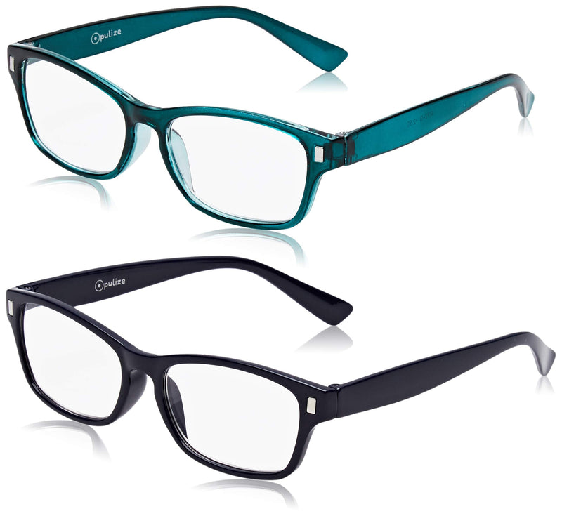 The Reading Glasses Company Dark Blue Aquamarine Readers Value 2 Pack Mens Womens RR77-3Q +2.50 - BeesActive Australia