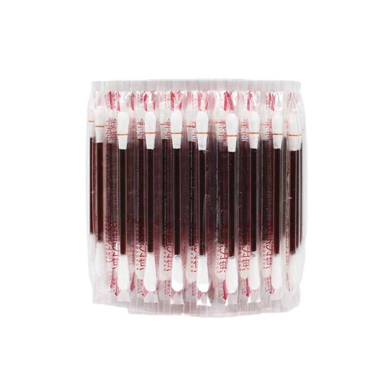 Exceart 100Pcs Disposable Medical Iodine Cotton Stick Iodine Disinfected Cotton Swab Climbing Aid First Aid Survival Supplies - BeesActive Australia