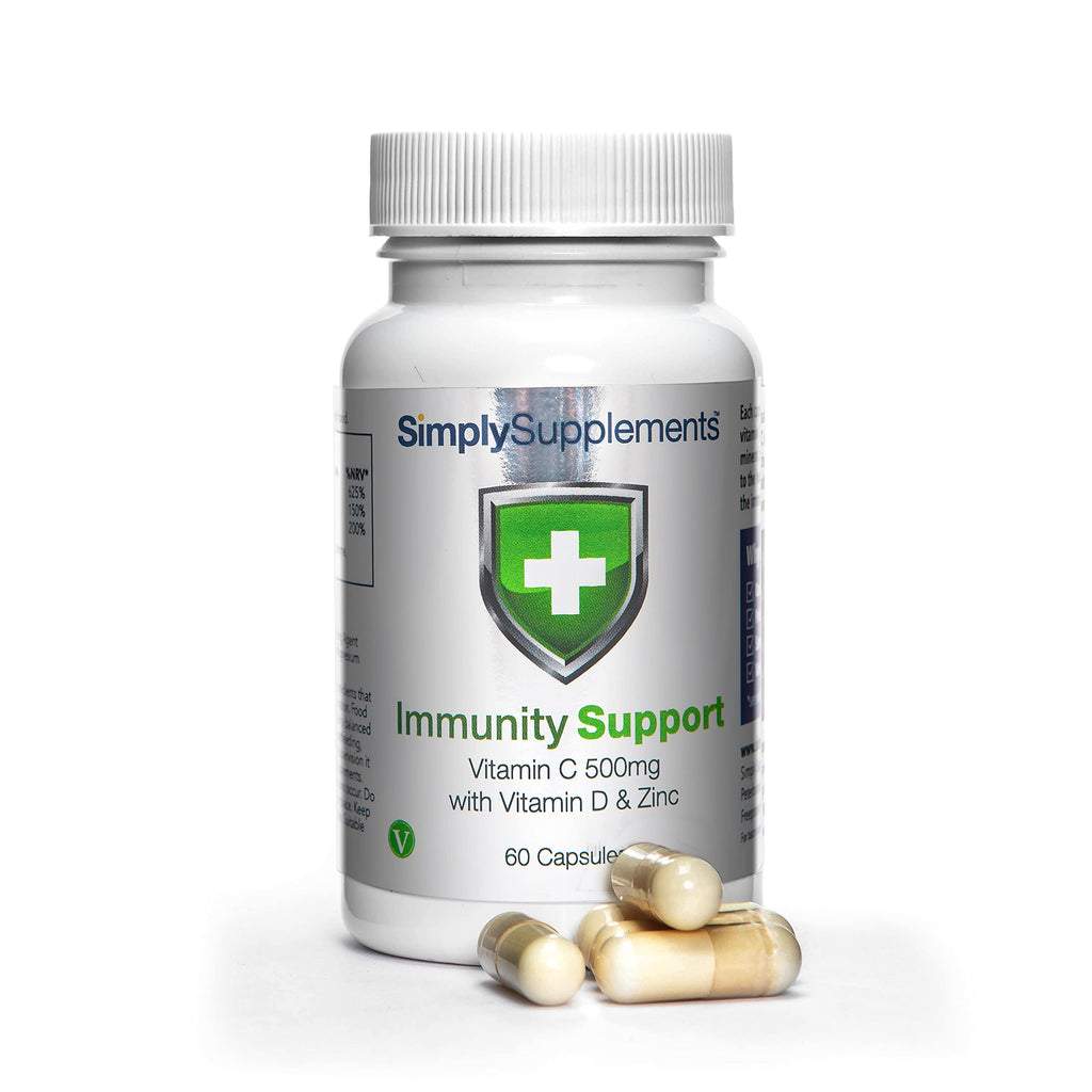 Vitamin C, D and Zinc Capsules for Immunity Support | One-a-Day Caps | Vegan Friendly & Gluten Free | UK Manufactured (60) 60 - BeesActive Australia
